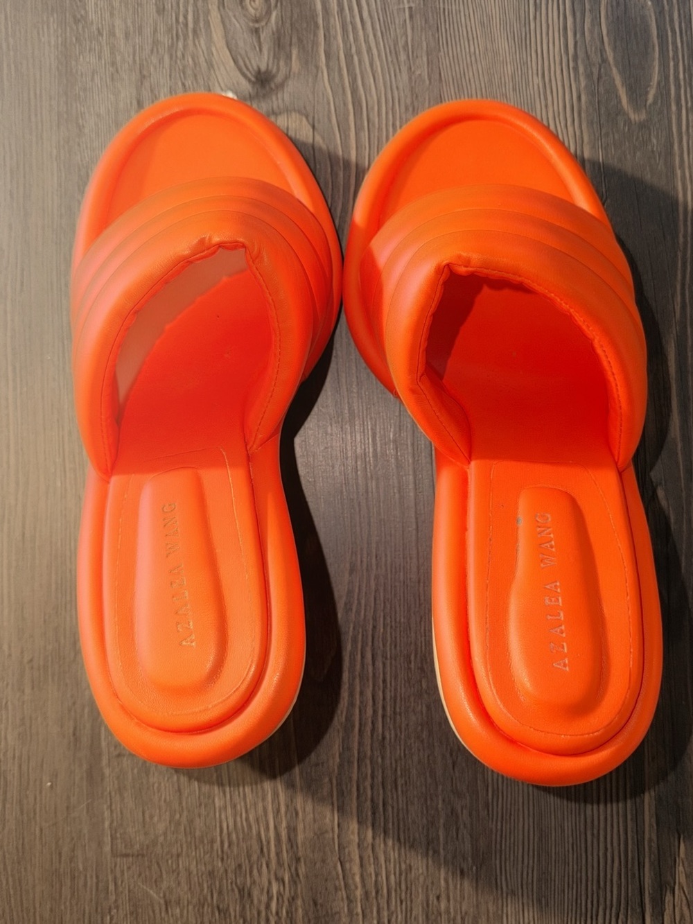 Azalea Wang Orange Slide Heels - Bold Platform Sandals